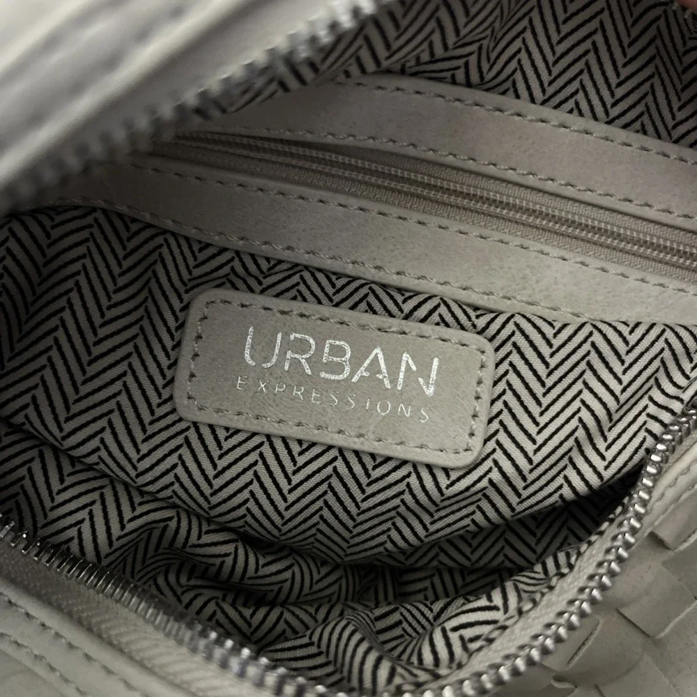 Urban Expressions Vanessa Large Woven Hobo Bag Bone Ivory Anthropologie NWT